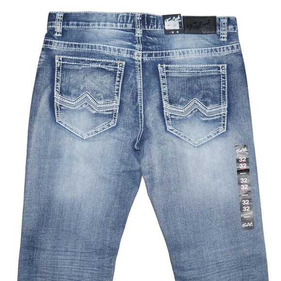 NEW True Luck Bootcut Jeans Men's Size 32x32 Thick Stitch Dark Wash BKE - Picture 7 of 8